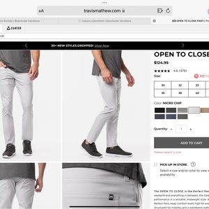 EUC Men’s Travis Mathew Open to Close pant in light gray, size 38